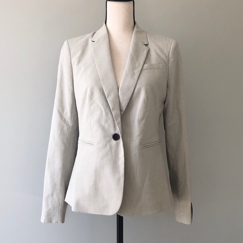 New!  Pinstriped beige Banana Republic blazer.
